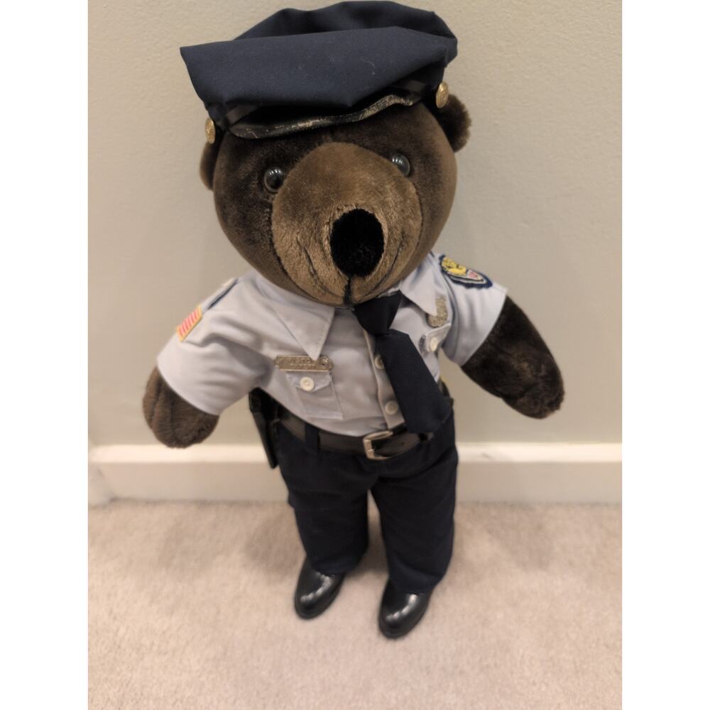 1994 Vintage JJ Wind Patriot Bear Plush Stuffed Animal 20 inch Law Enforcement
